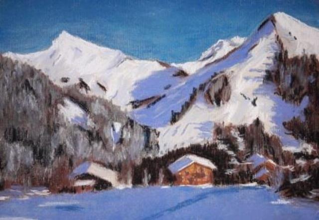 montagne sous la neige à Praz de Lys